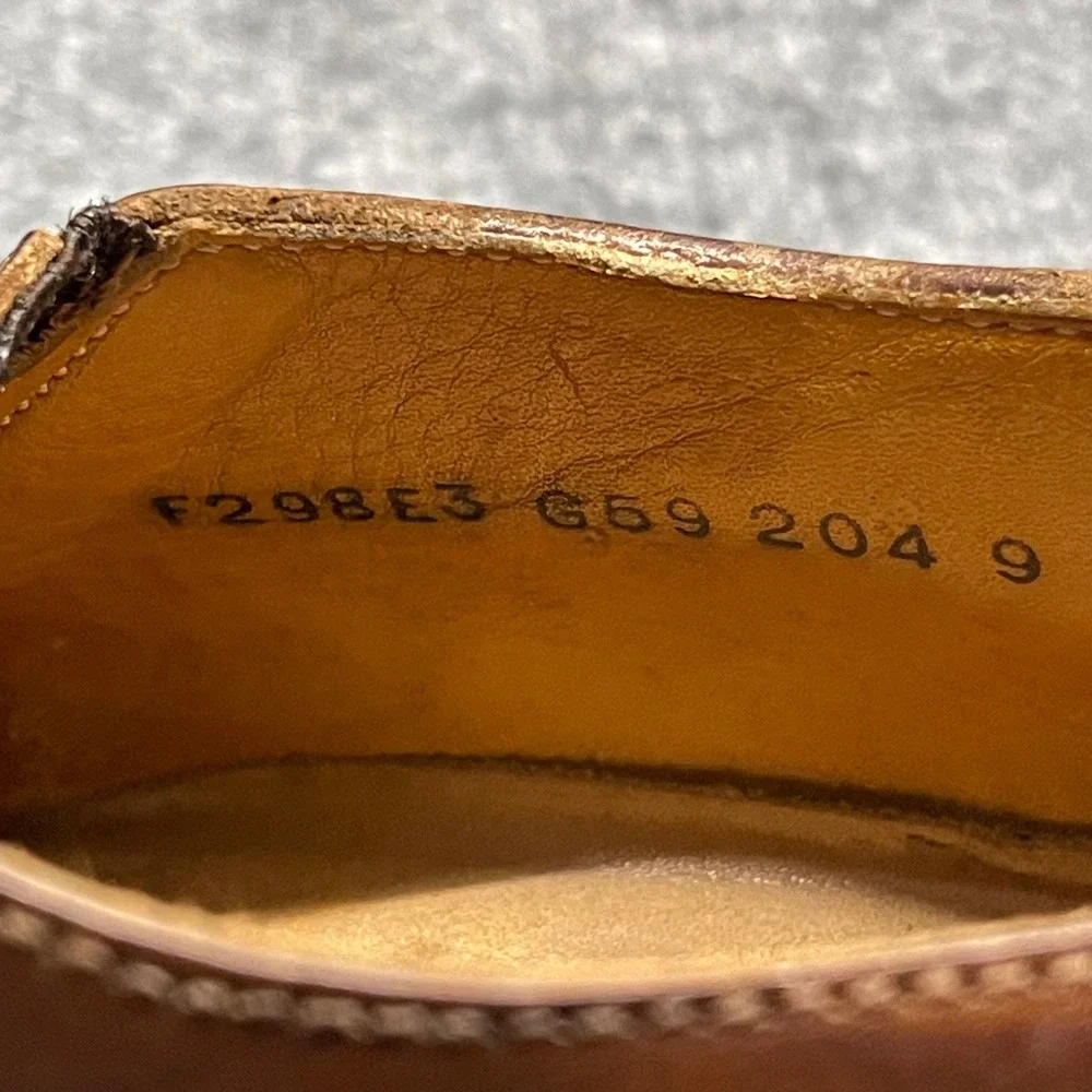 John Varvatos Shoes Mens Size 9 Brown Leather Slip On Loafers Hand Made in Italy